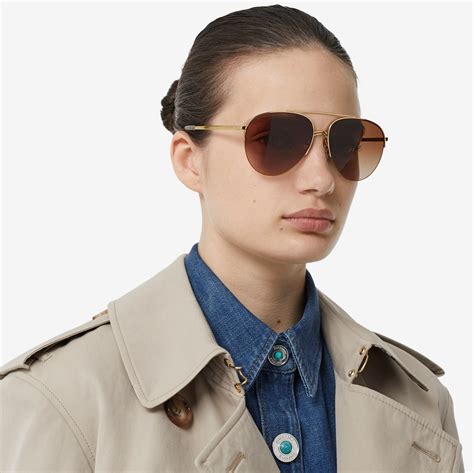 burberry pilot sunglasses check|Vintage Check Detail Pilot Sunglasses in Light brown .